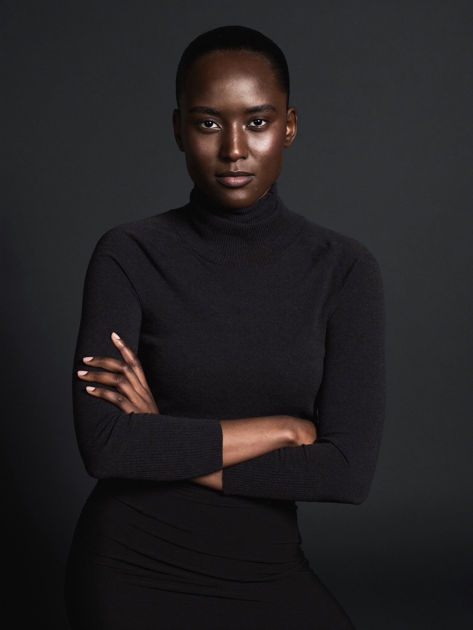 A confident, self-possessed woman standing tall, making her own decision